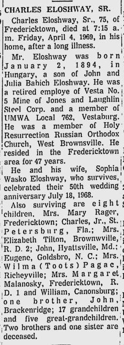 Charles Eloxhway Sr. obit